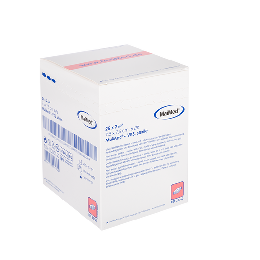 MaiMed-VKS-αποστειρωμένες κομπρέσες φλις με σχισμή, 25x2 τεμάχια/κουτί