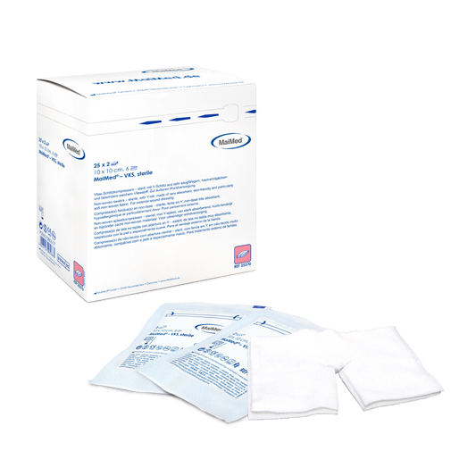 MaiMed-VKS-αποστειρωμένες κομπρέσες φλις με σχισμή, 25x2 τεμάχια/κουτί
