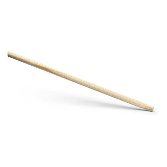 Ein einzelner Nölle Profi Brush Besenstiel 140 cm, Ø 26 mm mit Besenkonus Taeda von Nölle Profi Brush Bürsten- & Pinseltechnik e.K. liegt schräg auf weißem Hintergrund.