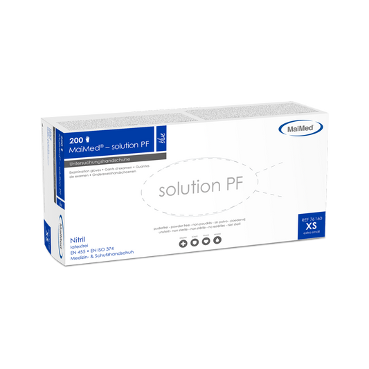 MaiMed-solution PF, μπλε, γάντι νιτριλίου χωρίς λατέξ, μπλε, 200 τεμάχια/κουτί