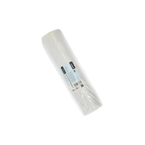 Vor einem weißen Hintergrund wird eine Rolle Starpak 50 Deckel für Portionsbecher, PP rund Ø 4,6 cm transparent (Folie, 50 Stück) mit einem blau-weißen Etikett in der Mitte präsentiert.