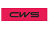 Schwarzer Schriftzug „CWS“ auf rotem rechteckigem Hintergrund, freigestellt auf hellem Hintergrund zentriert dargestellt