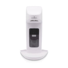 Η συσκευή τοίχου Dr. Schumacher SPE Touchless της Dr. Schumacher GmbH είναι μια λευκή, χωρίς επαφή συσκευή τοίχου για σαπούνι ή απολυμαντικό με ένα παράθυρο για το επίπεδο υγρού, τοποθετημένη σε ορθογώνια βάση και απεικονισμένη σε απλό λευκό φόντο.