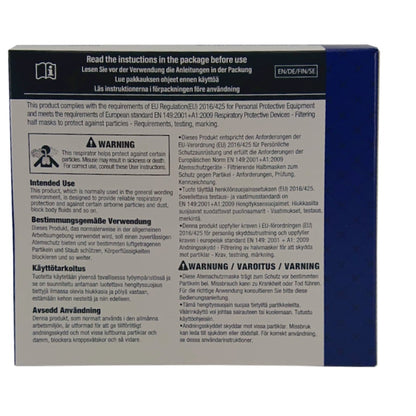 Αναπνευστική μάσκα FFP2, λευκή, 10 τεμάχια. / Κουτί χωρίς βαλβίδα, θηλιές αυτιού | Κουτί (10 τεμάχια)