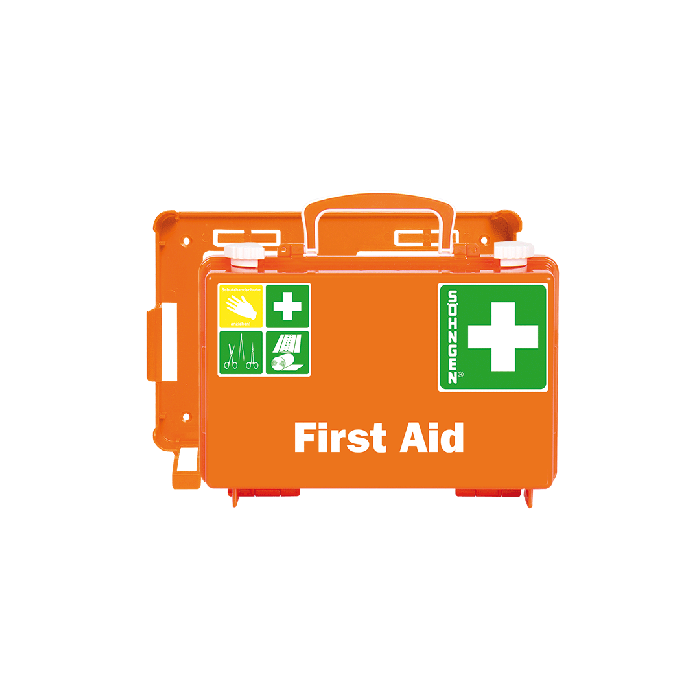 Erste Hilfe-Koffer QUICK-CD Norm orange Druck First Aid