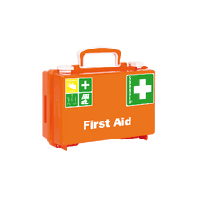 Erste Hilfe-Koffer QUICK-CD Norm orange Druck First Aid