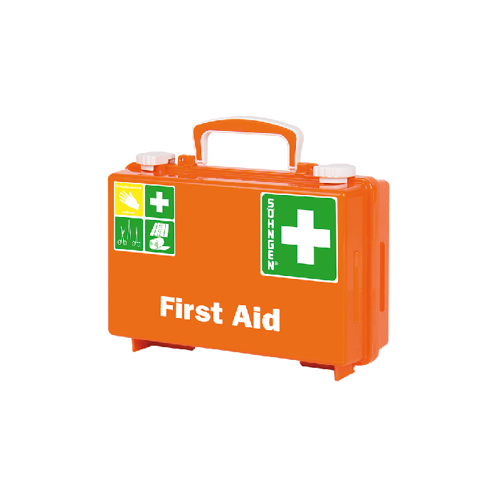 Erste Hilfe-Koffer QUICK-CD Norm orange Druck First Aid