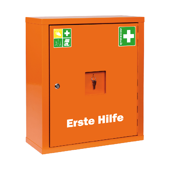 Verbandschrank EUROSAFE orange mit Füllung nach ÖNORM Z 1020 2
