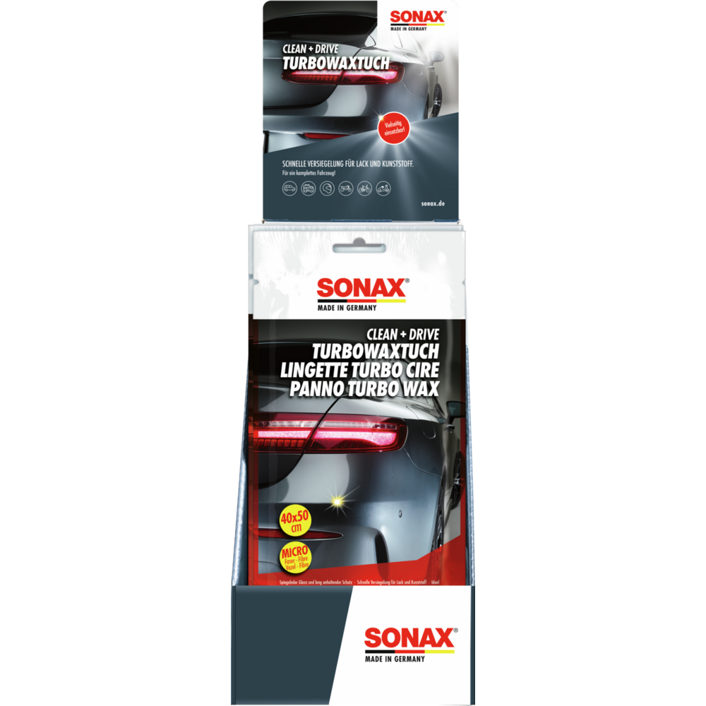 SONAX Clean+Drive TurboWaxTuch 40x50 Thekendisplay