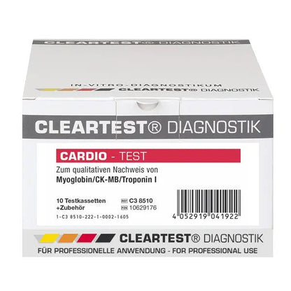 Cleartest Cardio, Πακέτο: 5 δοκιμαστικές κασέτες Myoglobin/CK-MB/Trop I | Πακέτο (5 τεστ)