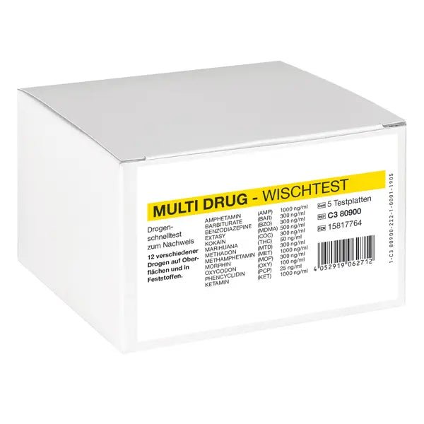 Cleartest Multi Drug wipe test 12πλάσιος συνδυασμός φαρμάκων, πλάκα δοκιμής