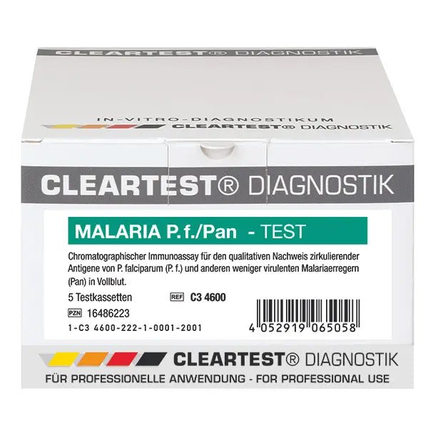 Cleartest Malaria P.f./Pan Pack: 5 δοκιμαστικές κασέτες | Πακέτο (5 τεστ)