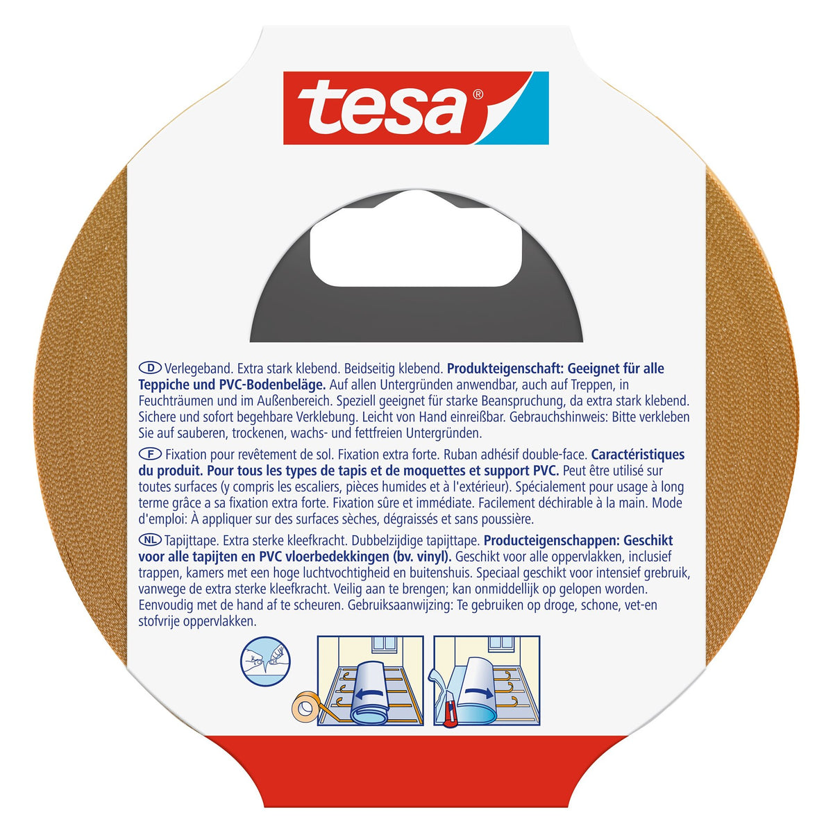 tesa 5696 Verlegeband, extra stark klebend, 25 m x 50 mm, weiß