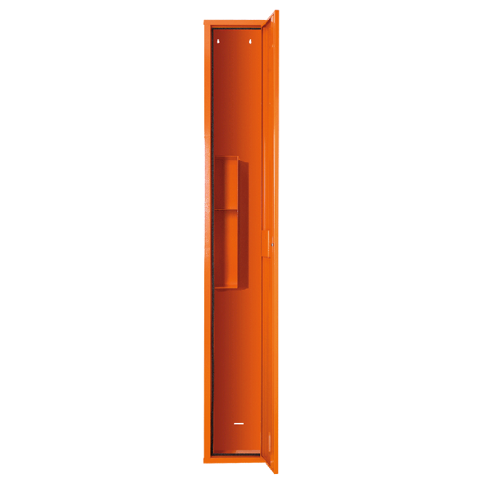 Stehschrank Erste-Hilfe-Trage orange leer