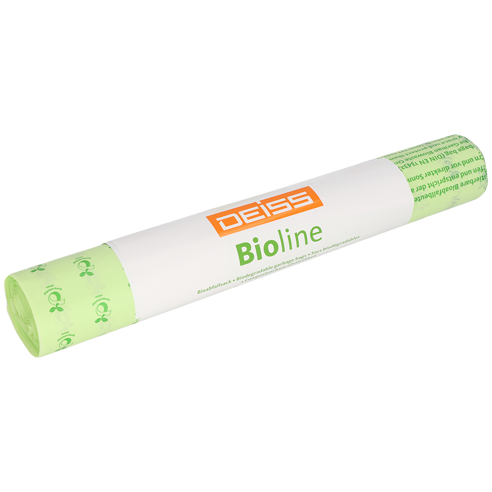 Ein 5er-Pack DEISS 6072 biologisch abbaubare Müllbeutel (650+550x1350x0,022 mm, natur) von EMIL DEISS KG (GmbH + Co.)-perfekt für umweltfreundliche Verpackungsmaterialien oder Versandverpackungen.