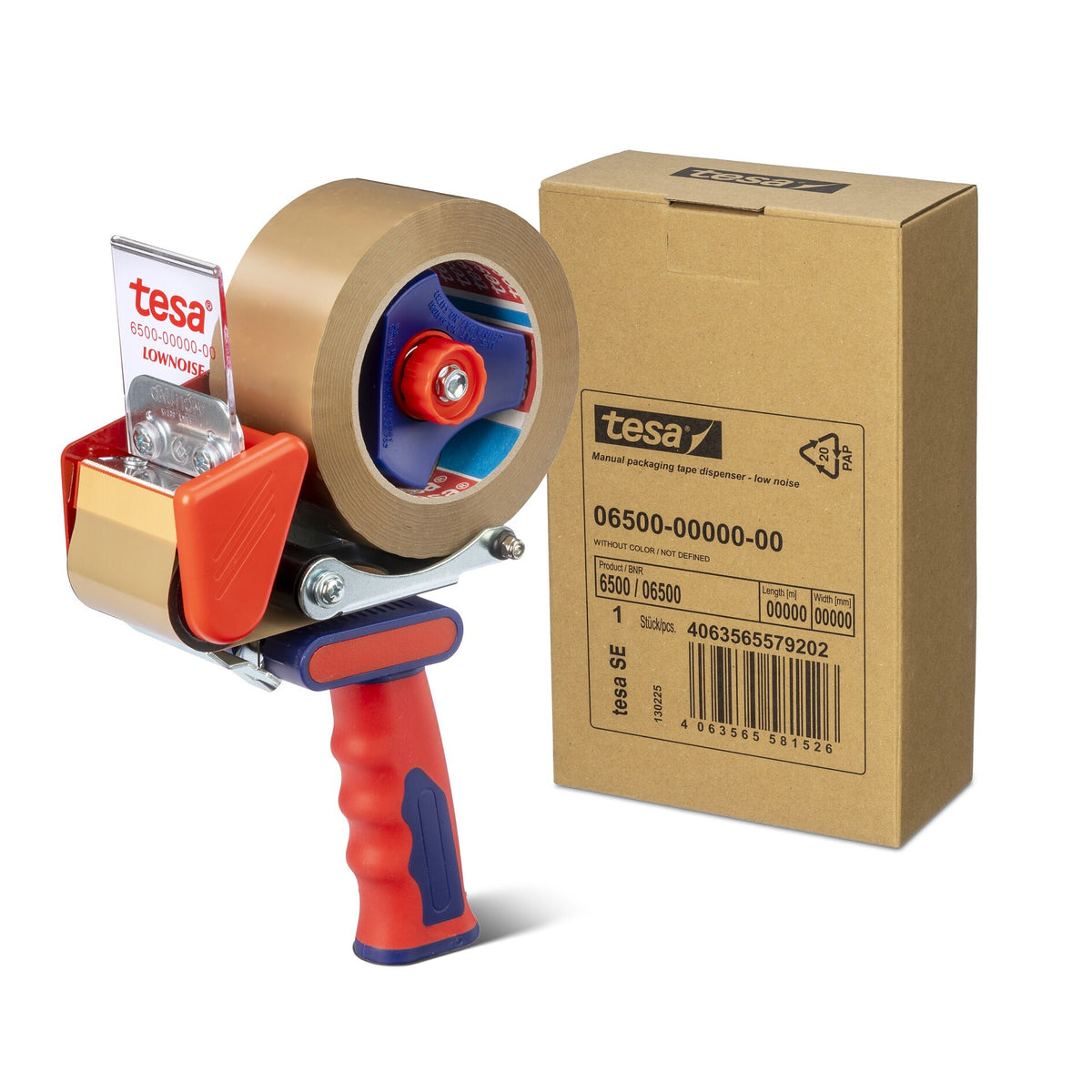 tesa 6500 Verpackungsklebeband-Handabroller Geräuscharm für Rollen mit 50mm Breite – Anwendung