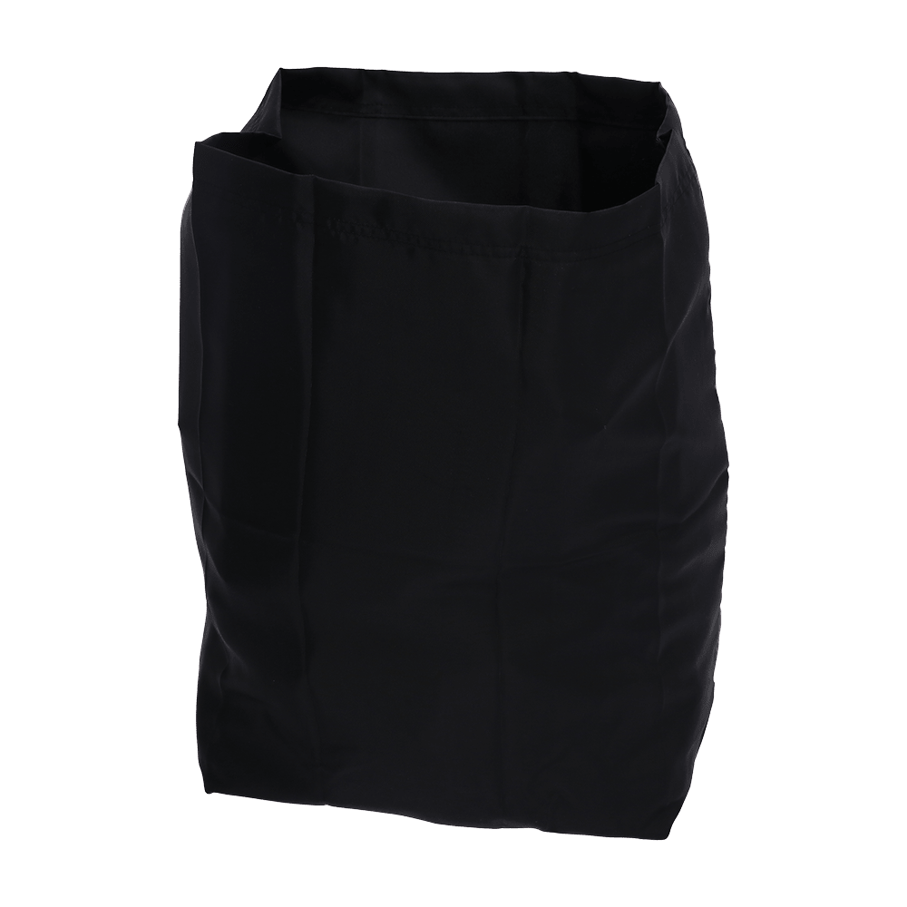 Η EMIL DEISS KG (GmbH + Co.) DEISS 6510 Επαναχρησιμοποιήσιμος σάκος απορριμμάτων (1 τεμάχιο), 550x600 mm, μαύρος, είναι ένας ορθογώνιος, μαύρος υφασμάτινος σάκος απορριμμάτων με ανοιχτή κορυφή, που στέκεται άδειος και όρθιος μπροστά από λευκό φόντο.