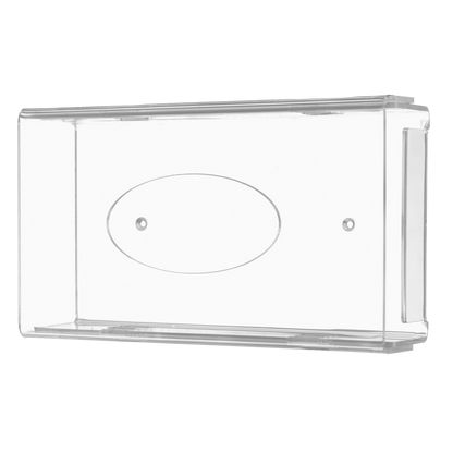 Η θήκη διανομής γαντιών μιας χρήσης AMPri είναι μια διαφανής, γαλακτώδης ακρυλική θήκη διανομής (250 x 135 x 55-90 mm) με στρογγυλεμένες άκρες, επίπεδο πάτο, κεντρική οβάλ εσοχή και τρύπες στερέωσης για εύκολη τοποθέτηση στον τοίχο.