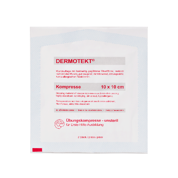 DERMOTEKT®  Übungs-Kompresse 10 x 10 cm 2 Stück unsteril à 50 - Karton