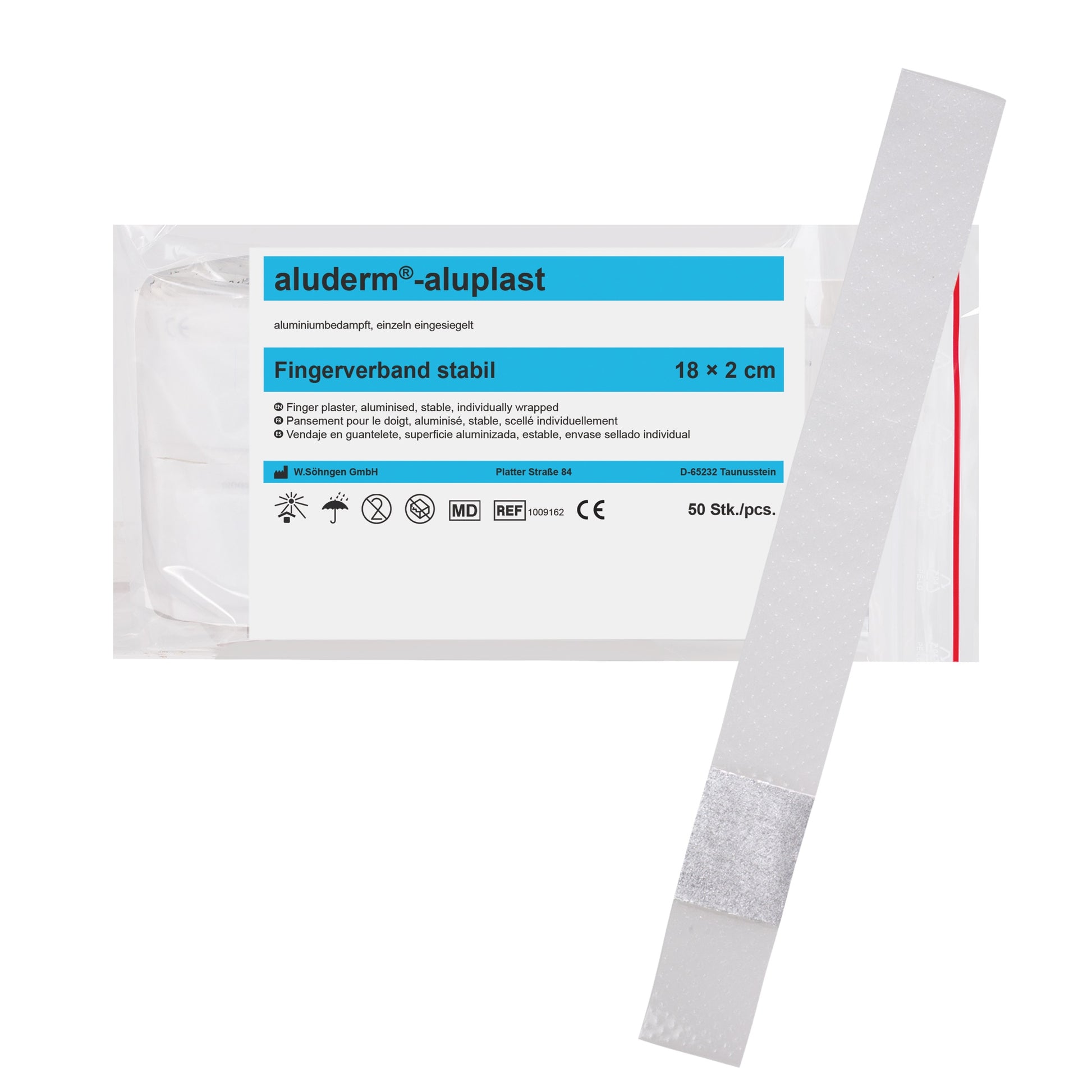 aluderm®-aluplast stabil Fingerverband 18 x 2 cm 50 Stück