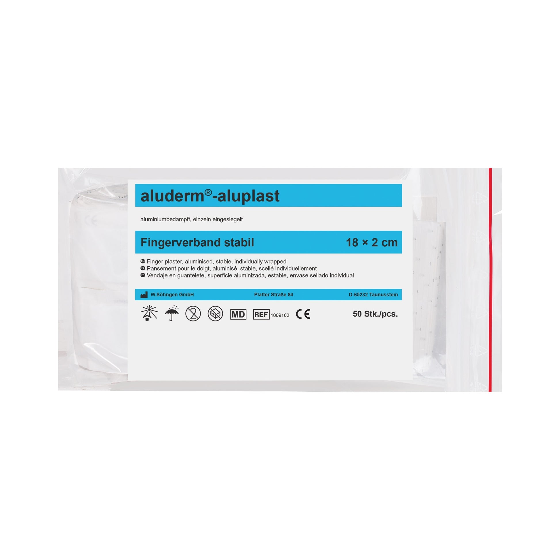 aluderm®-aluplast stabil Fingerverband 18 x 2 cm 50 Stück