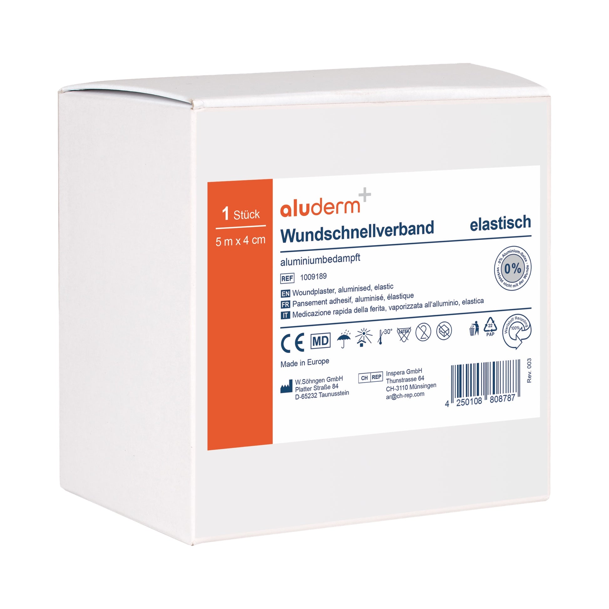 aluderm®-aluplast elastisch - gerollt 5 m x 4 cm