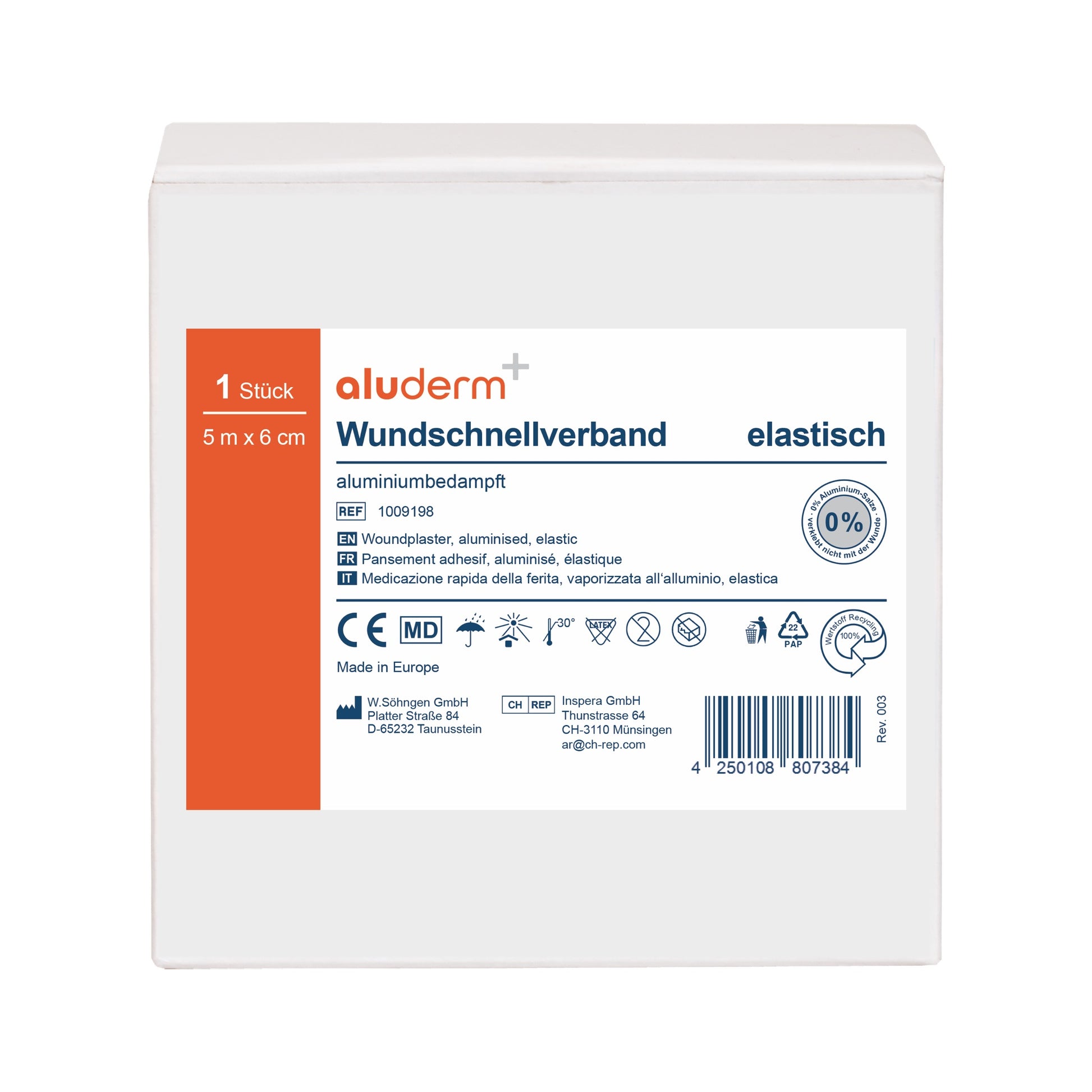aluderm®-aluplast elastisch - gerollt 5 m x 6 cm