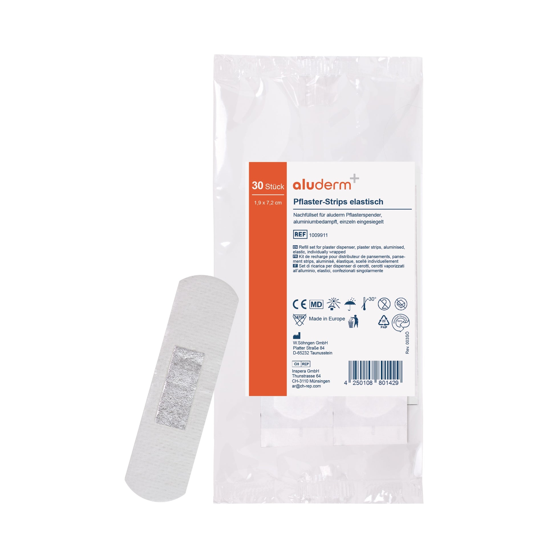aluderm®-aluplast Nachfüllset Spender 7,2 x 1,9 cm 30 Stück