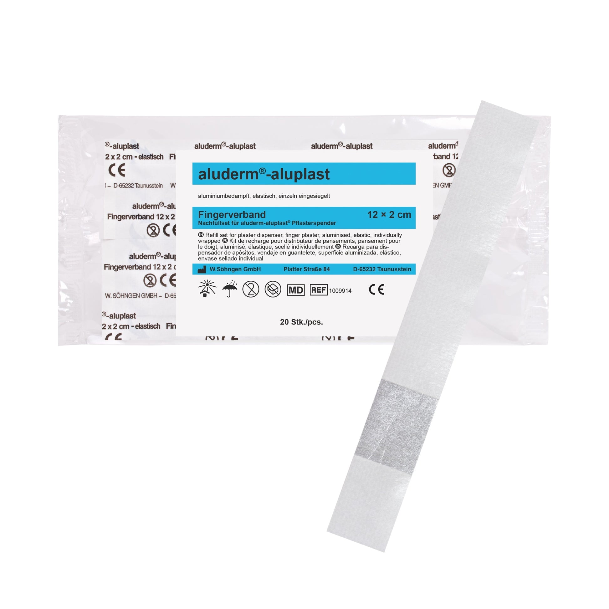 aluderm®-aluplast Nachfüllset Spender 12 x 2 cm 20 Stück