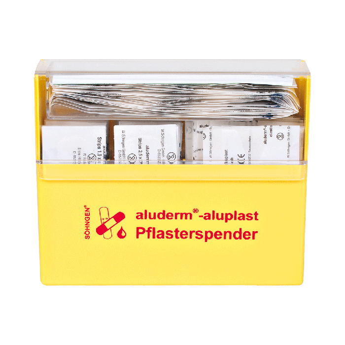 Pflasterspender gelb aluderm®-aluplast gefüllt