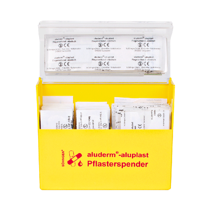 Pflasterspender gelb aluderm®-aluplast gefüllt