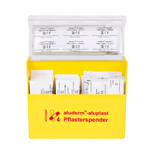 Διανομέας επιθεμάτων, κίτρινος, aluderm®-aluplast, γεμάτος