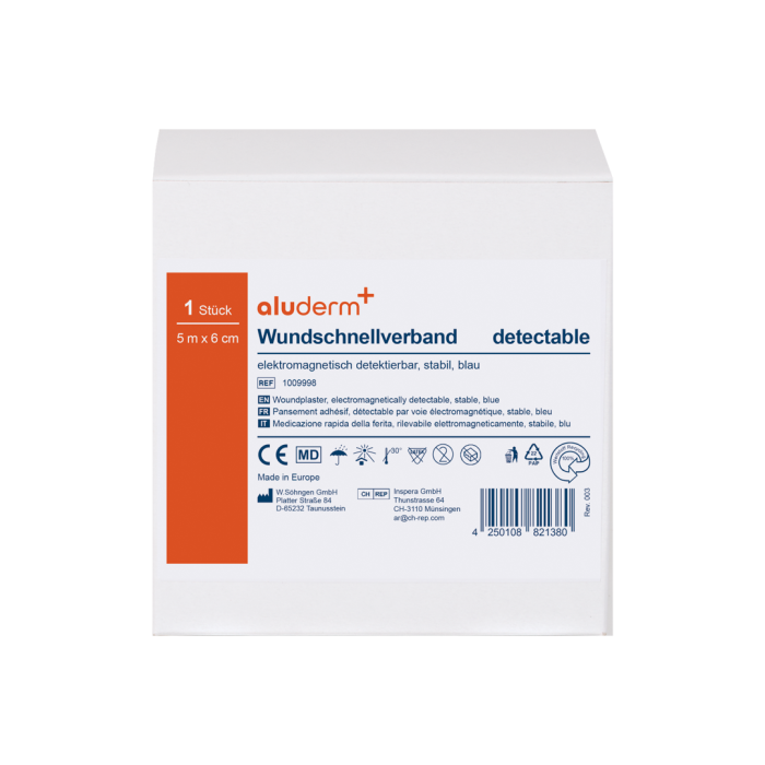Pflasterverband detectable 5 m x 6 cm