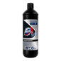 Ένα μαύρο μπουκάλι 1 λίτρου DOMESTOS Professional καθαριστικό αποχετεύσεων Power-Gel από την Diversey Deutschland GmbH & Co. OHG με μπλε-ασημί ετικέτα - ιδανικό ως ισχυρό καθαριστικό αποχετεύσεων (Rohrfrei) για την αποτελεσματική απομάκρυνση των αποφράξεων.