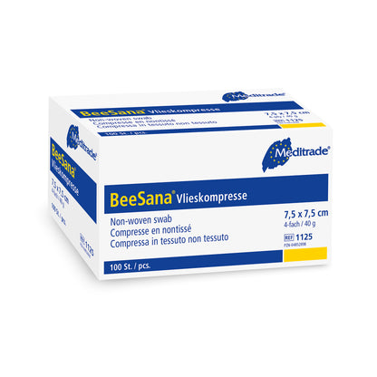 Κομπρέσα BeeSana® fleece, μη αποστειρωμένη, 4πλη, 40 g, 7,5 x 7,5 cm | Συσκευασία (100 τεμάχια)