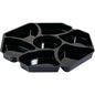Η θήκη Octaview® 149873/149874 από την Duni GmbH είναι ένας μαύρος δίσκος από πολυστυρένιο (284x284x25 mm) με επτά διαμερίσματα: ένα στρογγυλό κεντρικό μέρος και έξι περιμετρικές σφήνες. Η συσκευασία περιέχει 150 κομμάτια.