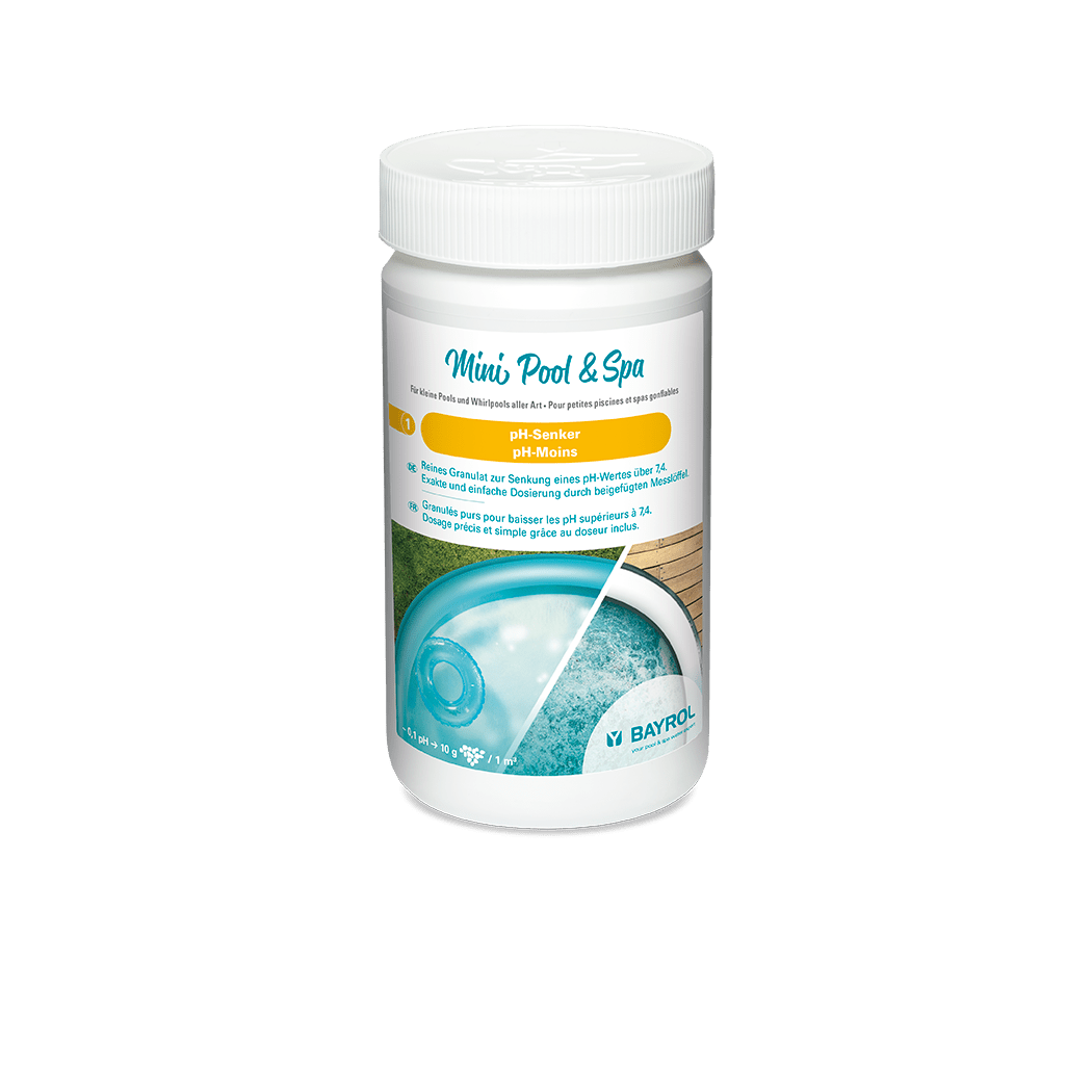 BAYROL Mini Pool & Spa pH-Μειωτής 1,5 kg Γρήγορη δράση με δοσομετρικό κουτάλι | Δοχείο (1500 g) 