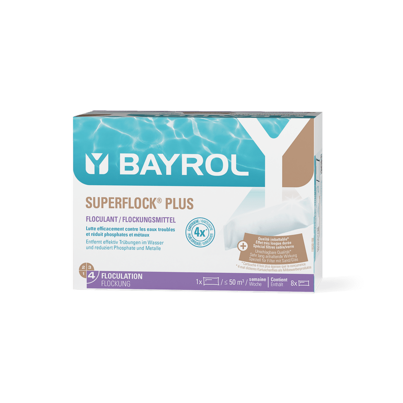 BAYROL Superflock Plus 1 kg «Μπεστ σέλερ κροκιδωτική πισίνα για φίλτρα άμμου