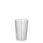 Ένα διαφανές ποτήρι Starpak 40 (PS, 0,1l, Ø 5,5cm · 7,5cm) βρίσκεται μπροστά από λευκό φόντο. Στη συρρίκνωση της μεμβράνης διακρίνονται ελαφριές λεπτομέρειες κειμένου - ιδανικό για πάρτι και εκδηλώσεις (40 τεμάχια).