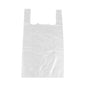 Οι σακούλες μεταφοράς Starpak 500 (HDPE, 48x27x12 cm, λευκό) ξεχωρίζουν σε λευκό φόντο και αναδεικνύουν τις πτυχές και τις λαβές τους - ιδανικές για ελαφριά αντικείμενα. Η συσκευασία περιέχει 500 κομμάτια.