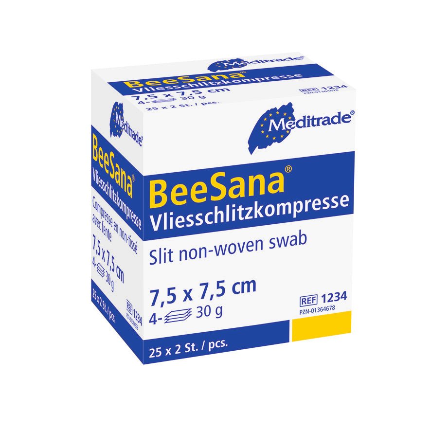 Κομπρέσα με σχισμή φλις BeeSana®, αποστειρωμένη, 4πλάσια