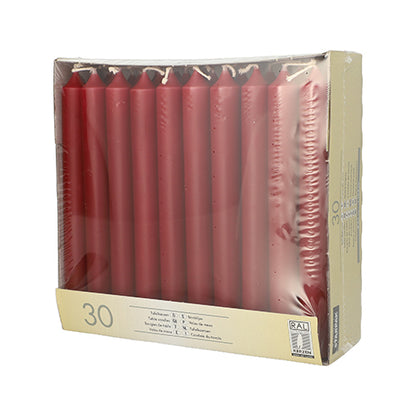 Τα 30 κεριά τραπεζιού Starpak (Ø 2,1 cm, 19,6 cm) παραδίδονται όρθια σε μια διαφανή πλαστική θήκη με μπεζ ετικέτες στα πλάγια και στον πάτο με πληροφορίες κεριών και ένα λογότυπο πιστοποίησης - ιδανικά από την Starpak για κομψή διακόσμηση τραπεζιού.