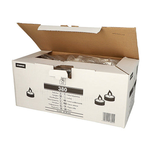 Ένα λευκό κουτί οθόνης με την επωνυμία Starpak εμφανίζει αρκετά ρεσώ όταν το καπάκι είναι ανοιχτό. Στην ετικέτα αναγράφεται «Starpak 380 ρεσώ Ø 39 mm · 15 mm λευκό» και υποδεικνύει ότι το κουτί περιέχει 380 ρεσώ.