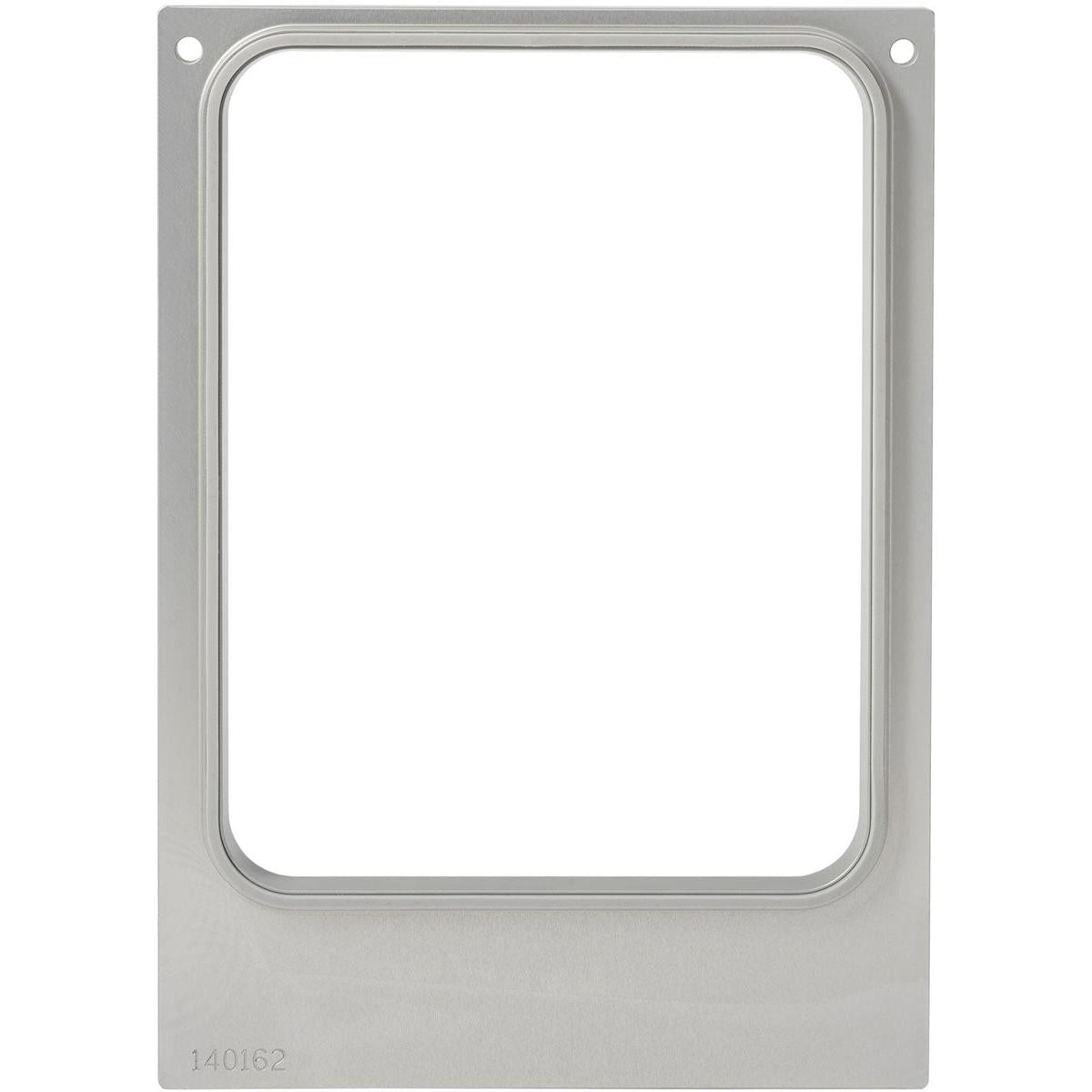 Απεικονίζεται ένα ορθογώνιο μεταλλικό πλαίσιο της Duni GmbH, σχεδιασμένο για κασέτα DF10/20 για CPET δίσκους 960, 1200, 1500 ml (Σετ | Συσκευασία 1 τεμάχιο), με στρογγυλεμένες εσωτερικές γωνίες και δύο επάνω γωνιακές οπές. Κάτω αριστερά είναι χαραγμένο το "140162".