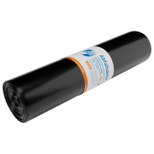 Abgebildet ist eine Rolle DEISS 15018 Müllsäcke (700x1100 mm, schwarz, 25 Stück) der EMIL DEISS KG (GmbH + Co.) auf weißem Untergrund - ideal für eine effiziente Abfallentsorgung und als meistverkaufte Abfallsäcke ausgezeichnet.