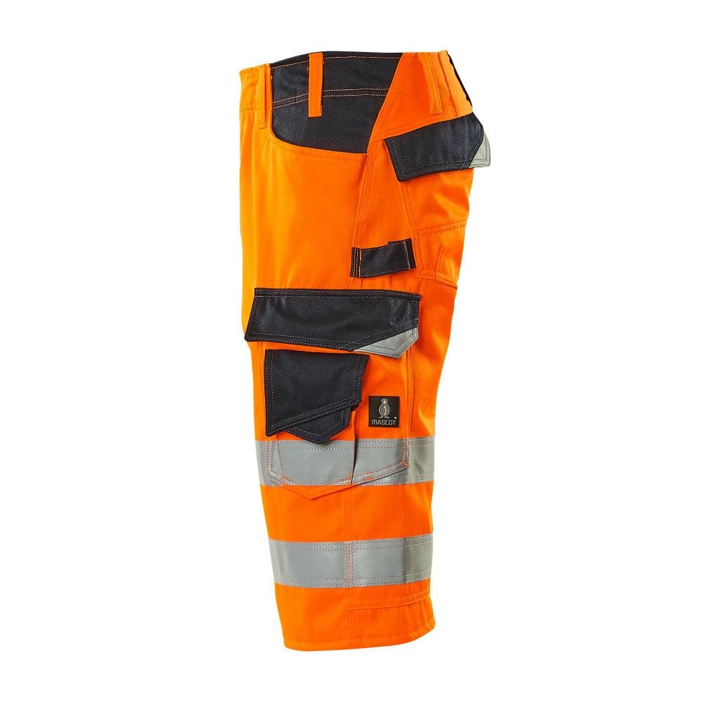 MASCOT® Luton παντελόνι τριών τετάρτων, πορτοκαλί/μαύρο-μπλε