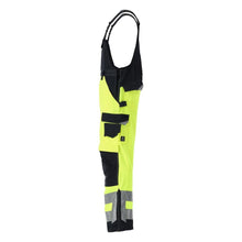 MASCOT® Newcastle dungarees, hi-vis κίτρινο/μαύρο-μπλε