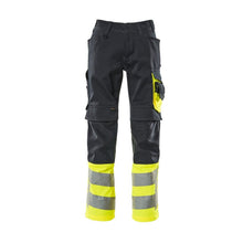 Παντελόνι MASCOT® Leeds, μαύρο μπλε/hi-vis κίτρινο