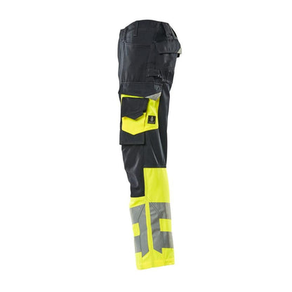 Παντελόνι MASCOT® Leeds, μαύρο μπλε/hi-vis κίτρινο