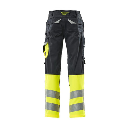 Παντελόνι MASCOT® Leeds, μαύρο μπλε/hi-vis κίτρινο